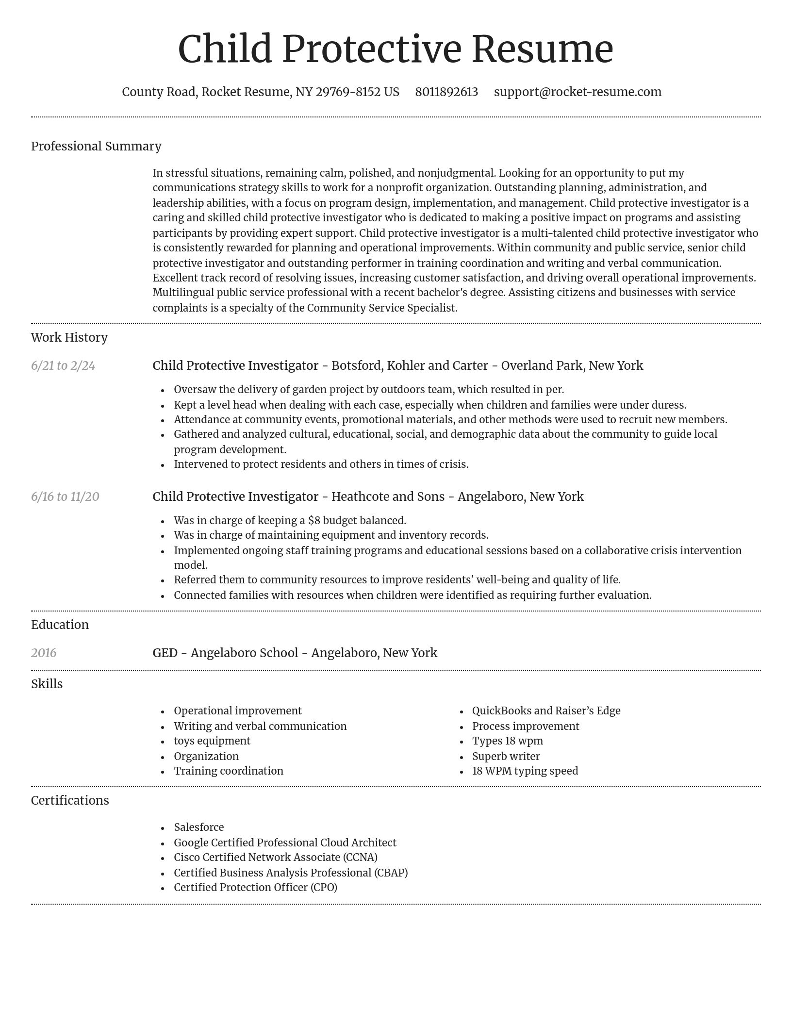 Dignified resume template