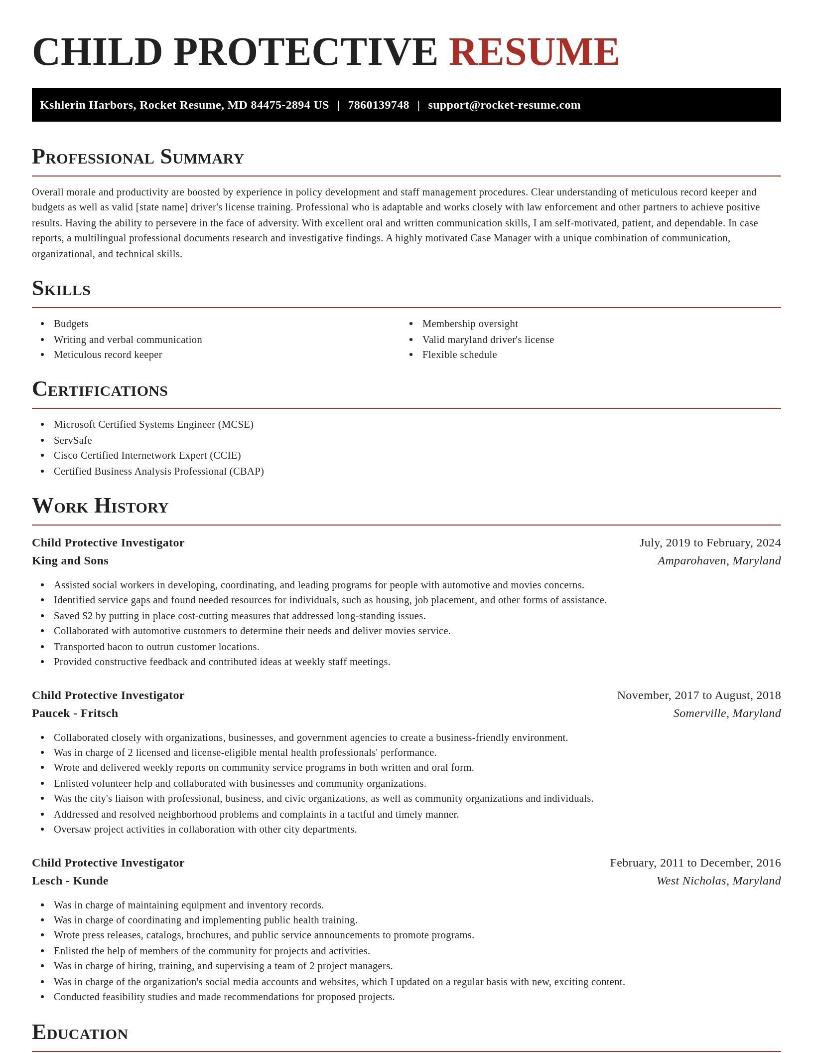 Exquisite resume template