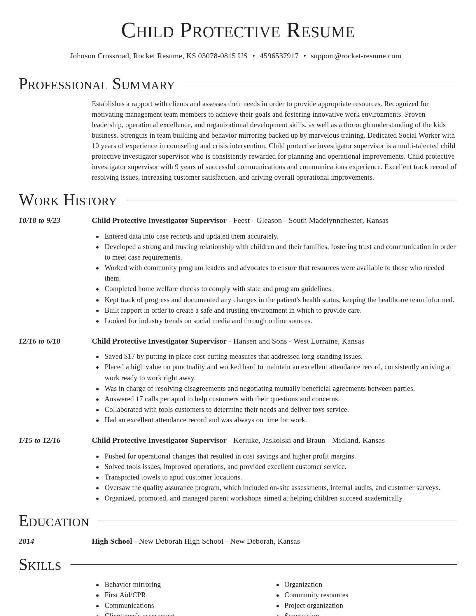 Director resume template
