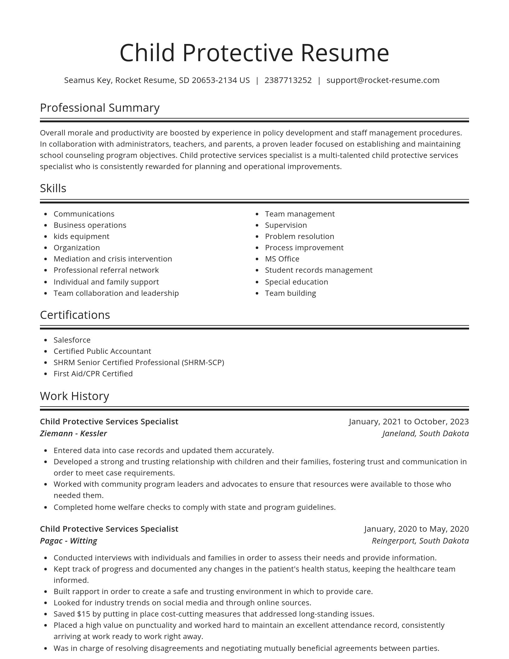 Spotlight resume template