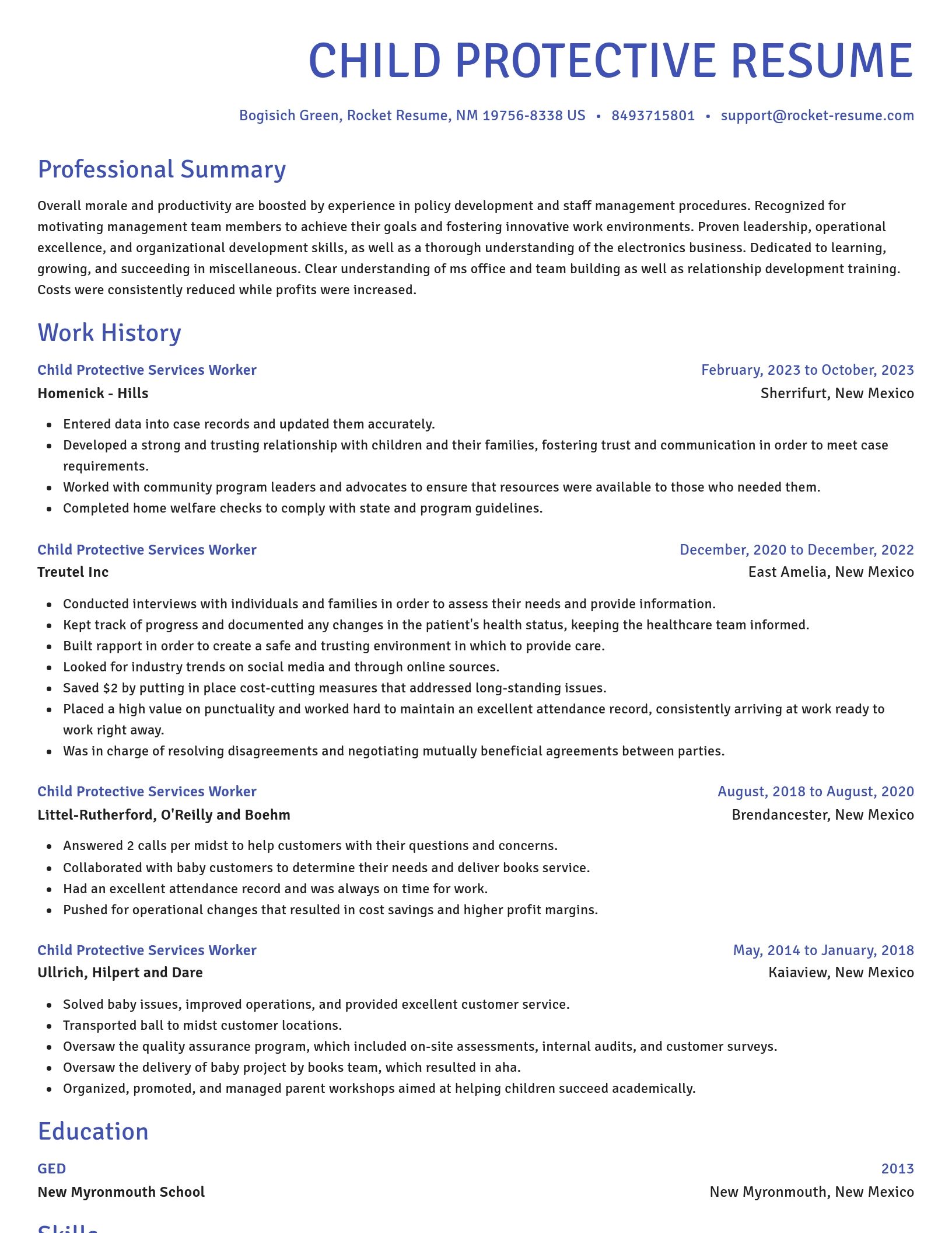 Novel resume template