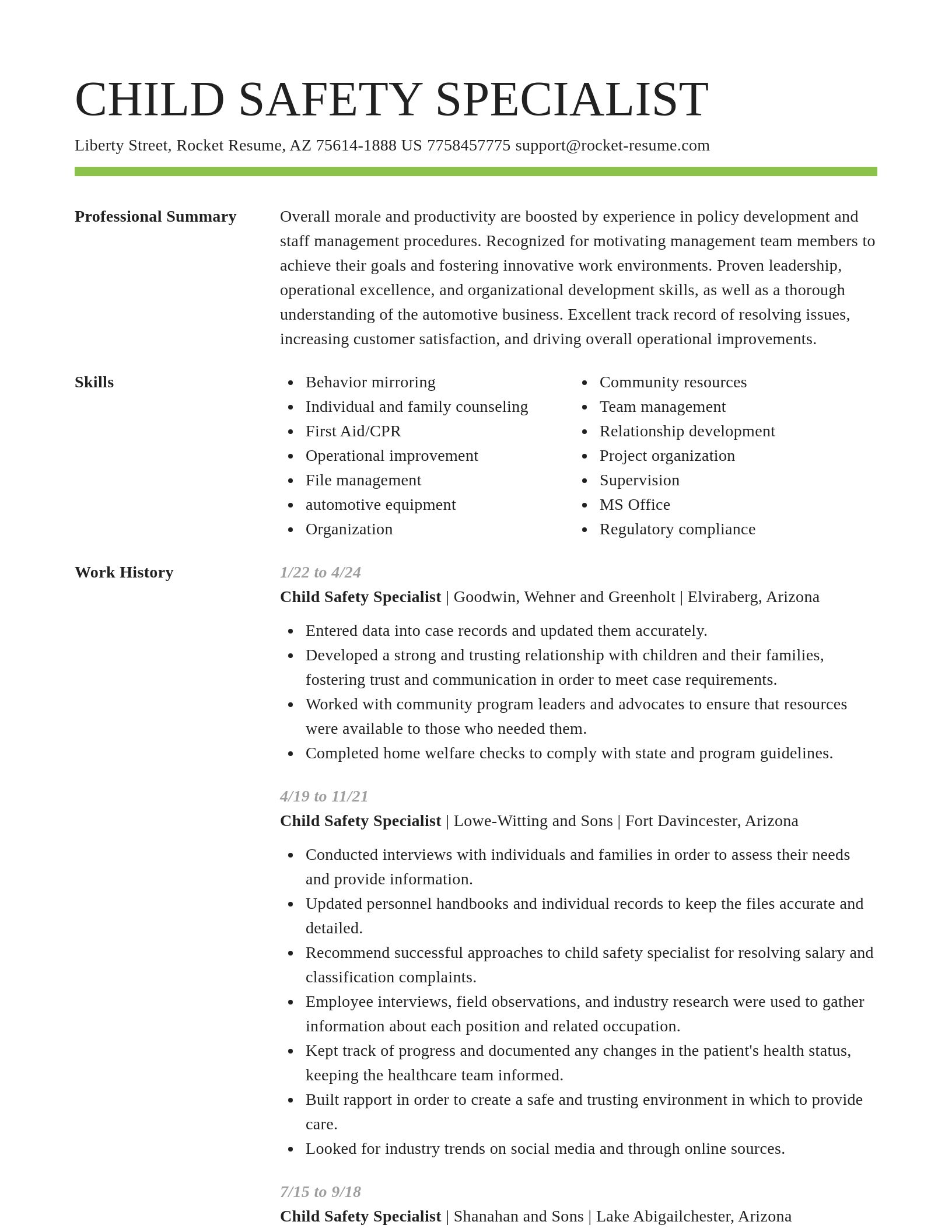 Smart resume template