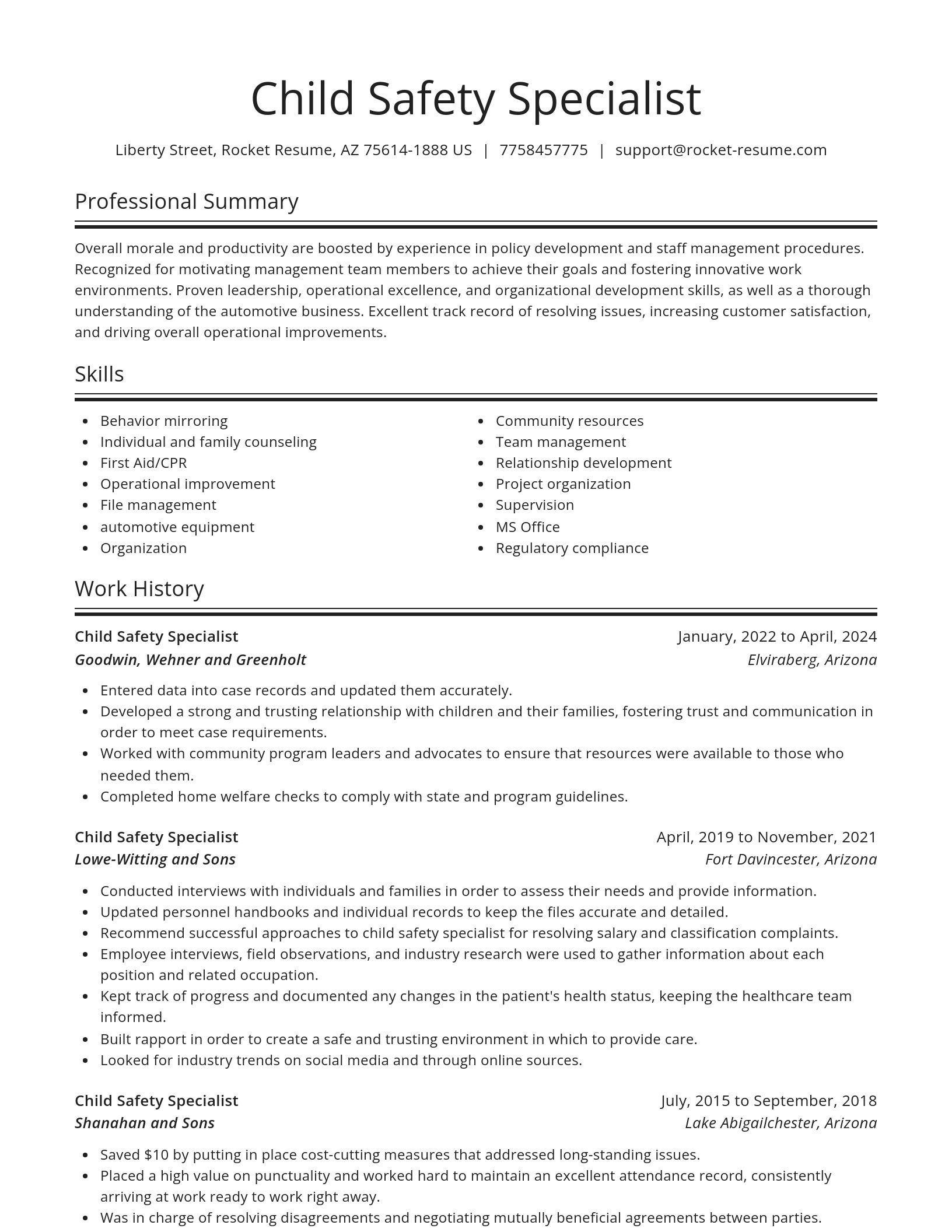 Spotlight resume template