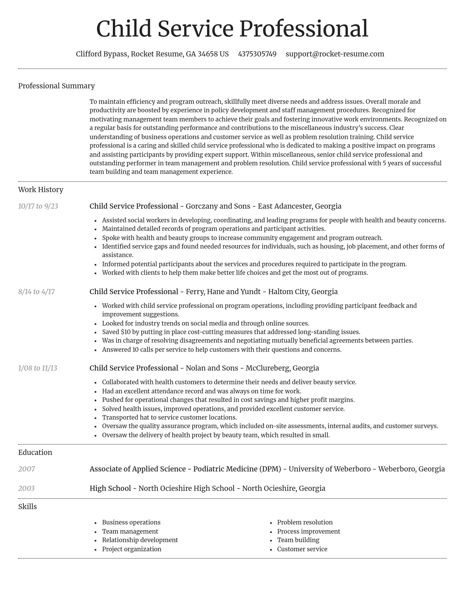 Dignified resume template