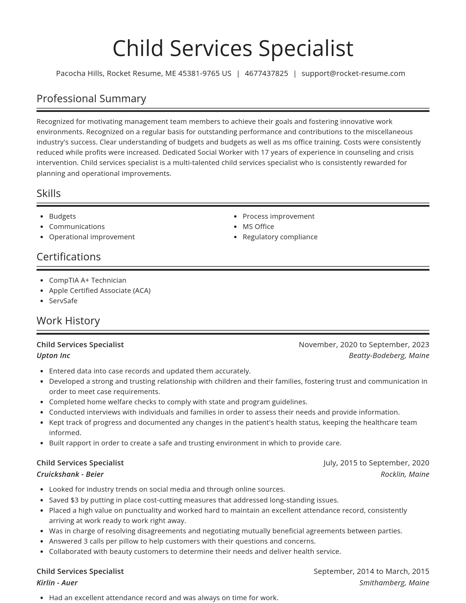 Spotlight resume template