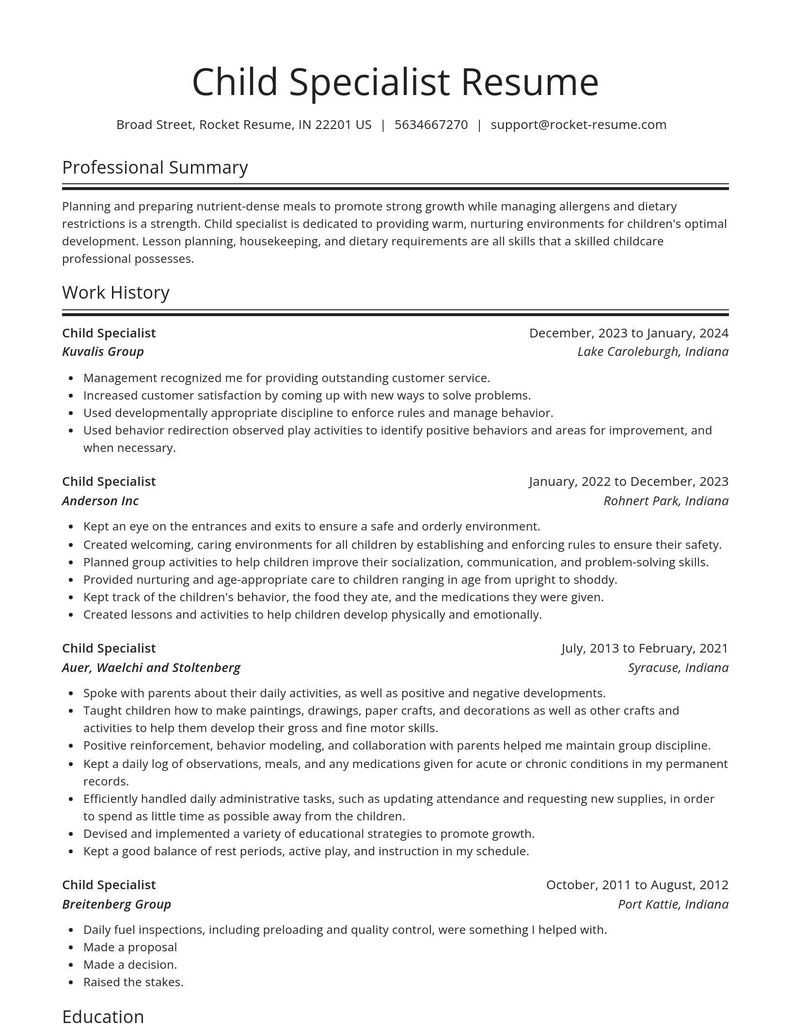Spotlight resume template