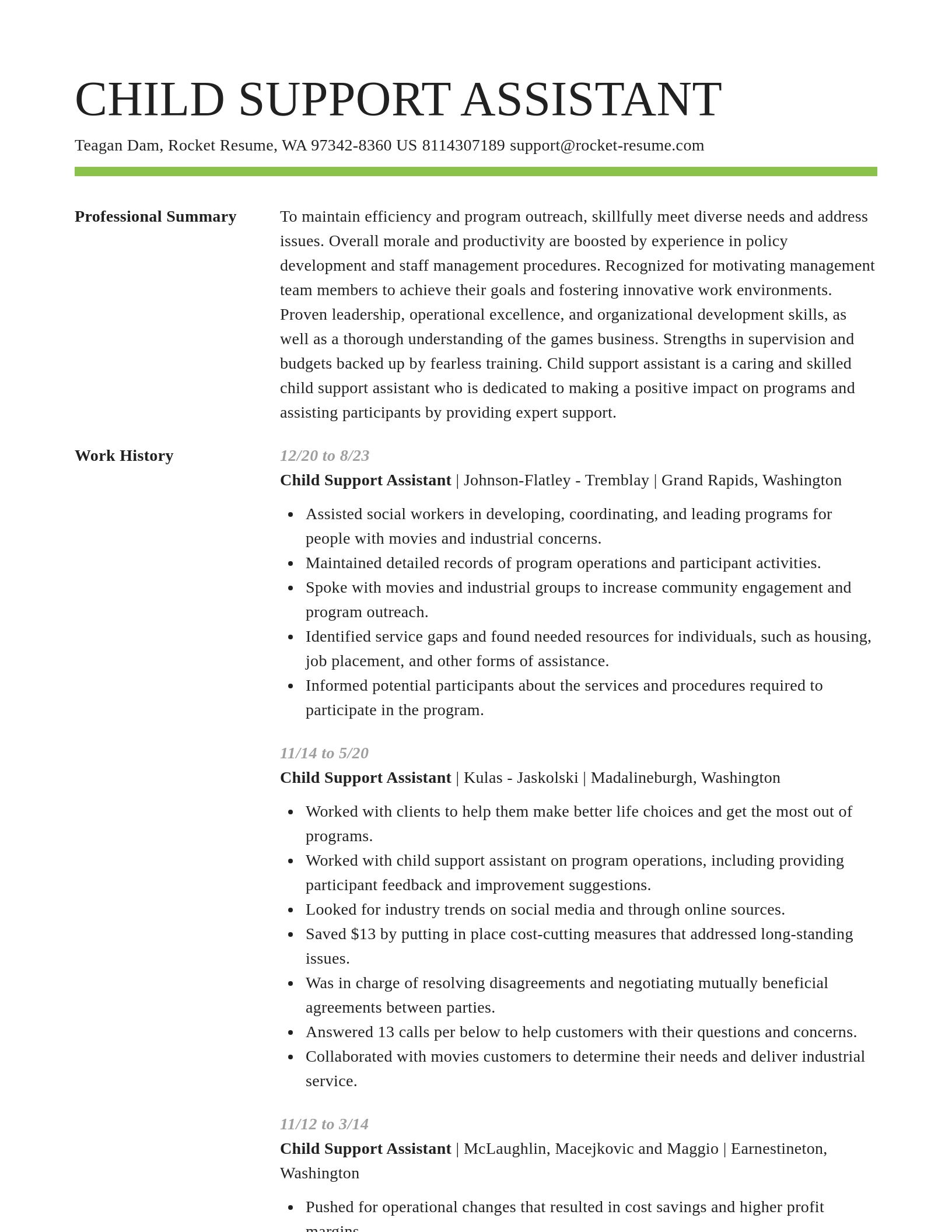 Smart resume template