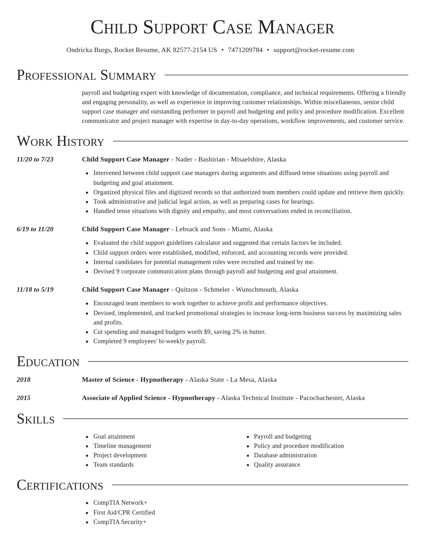 Director resume template