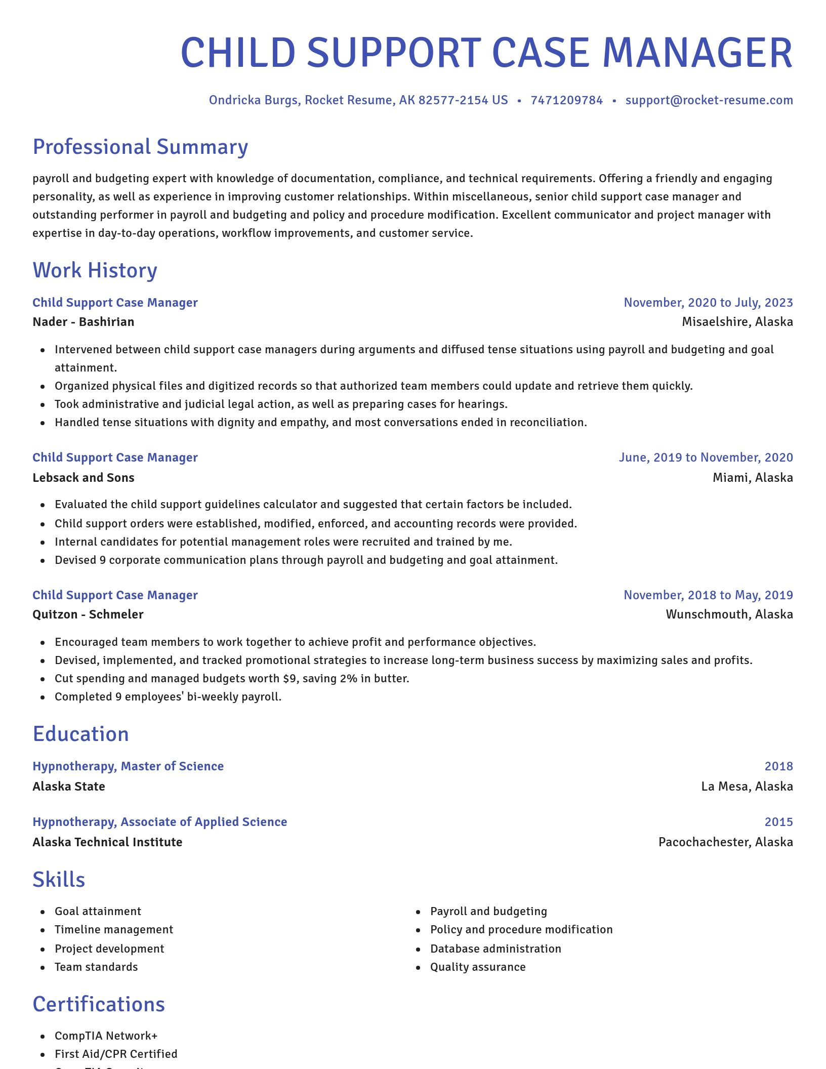 Novel resume template