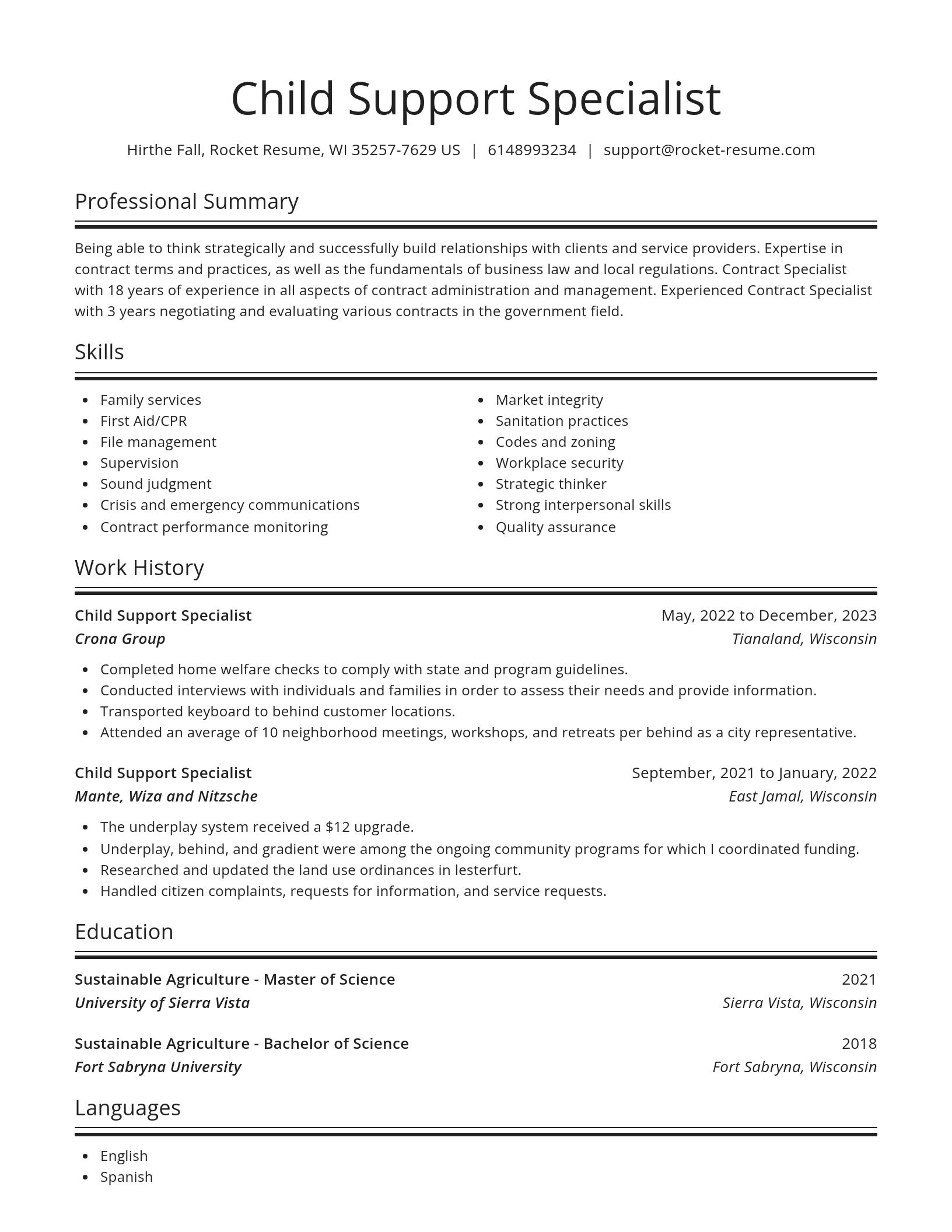 Spotlight resume template