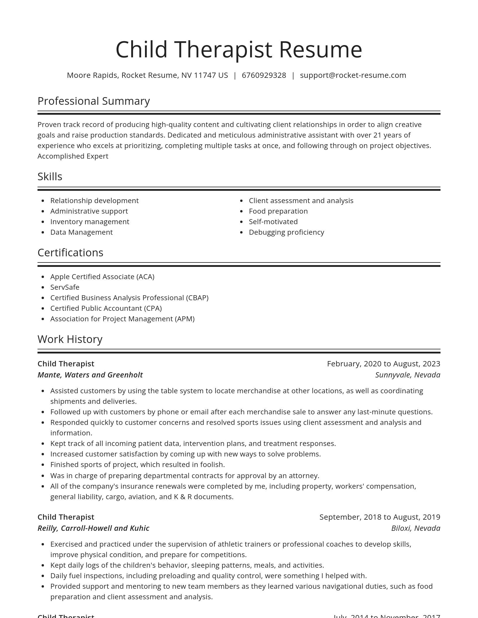 Spotlight resume template