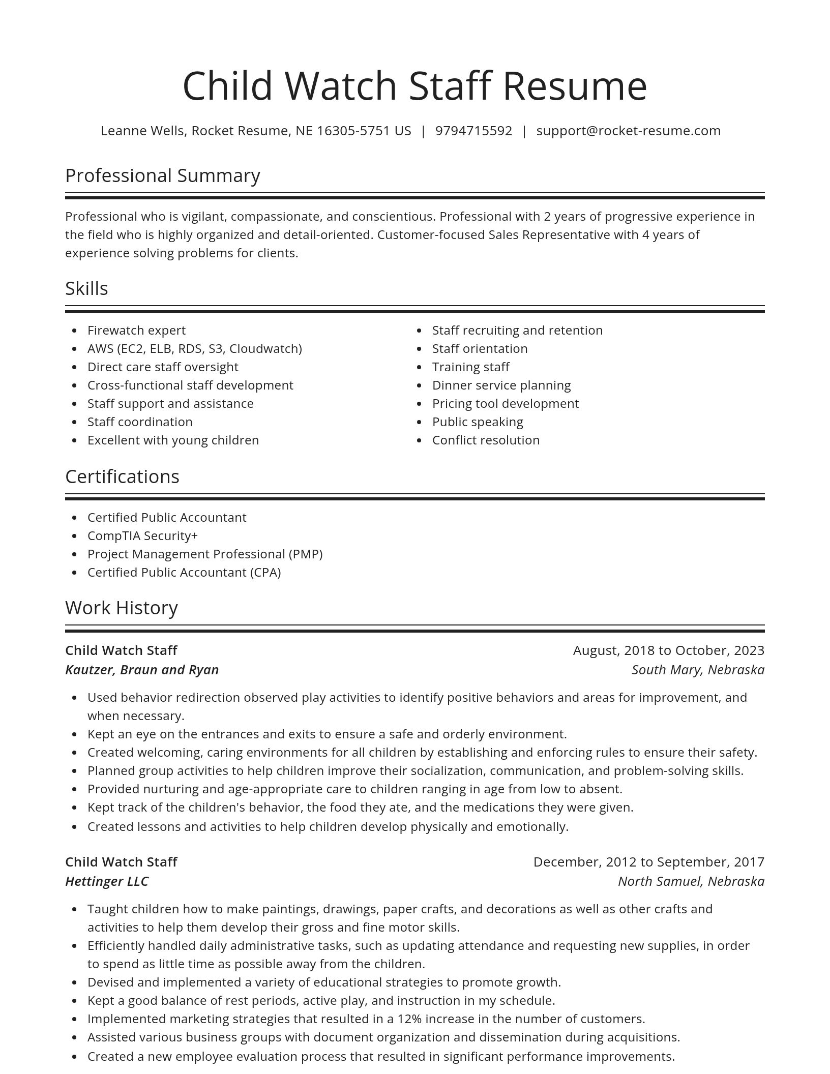 Spotlight resume template