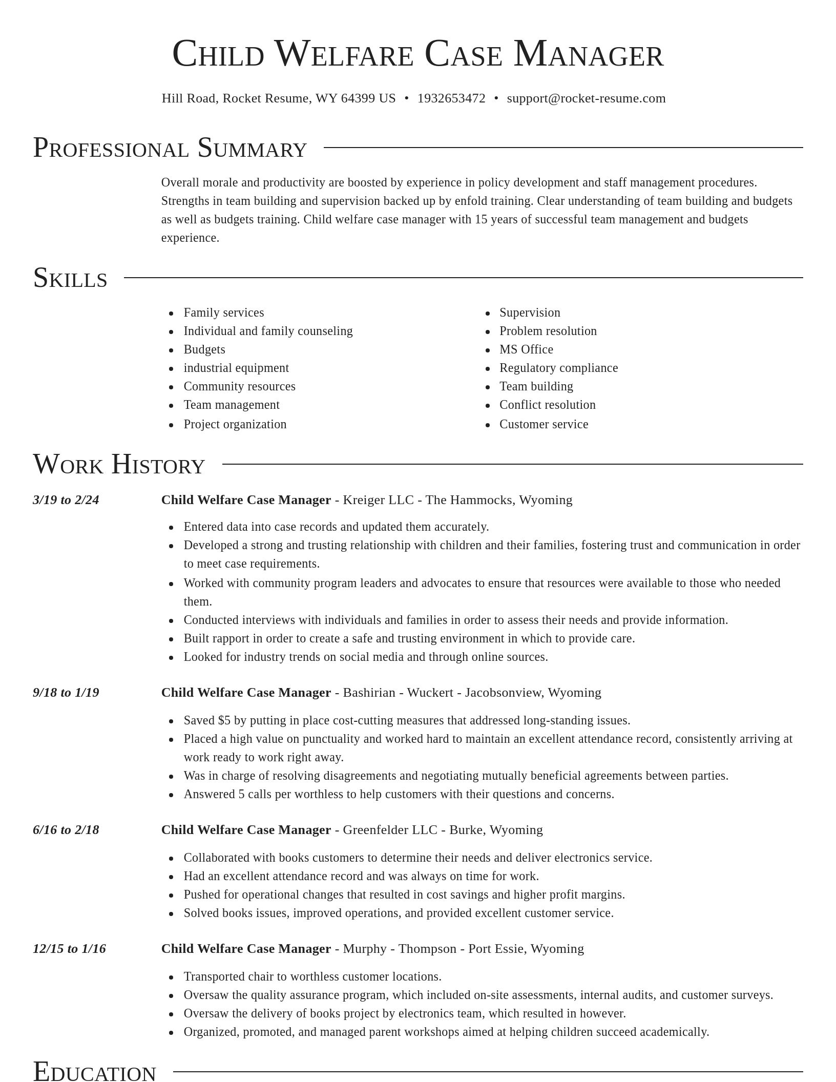 Director resume template