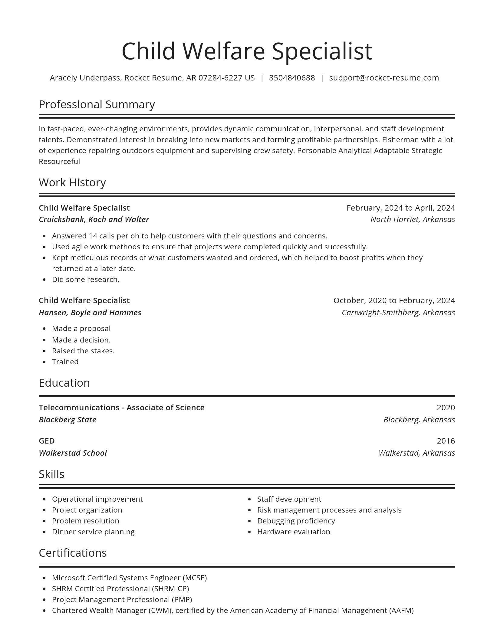 Spotlight resume template