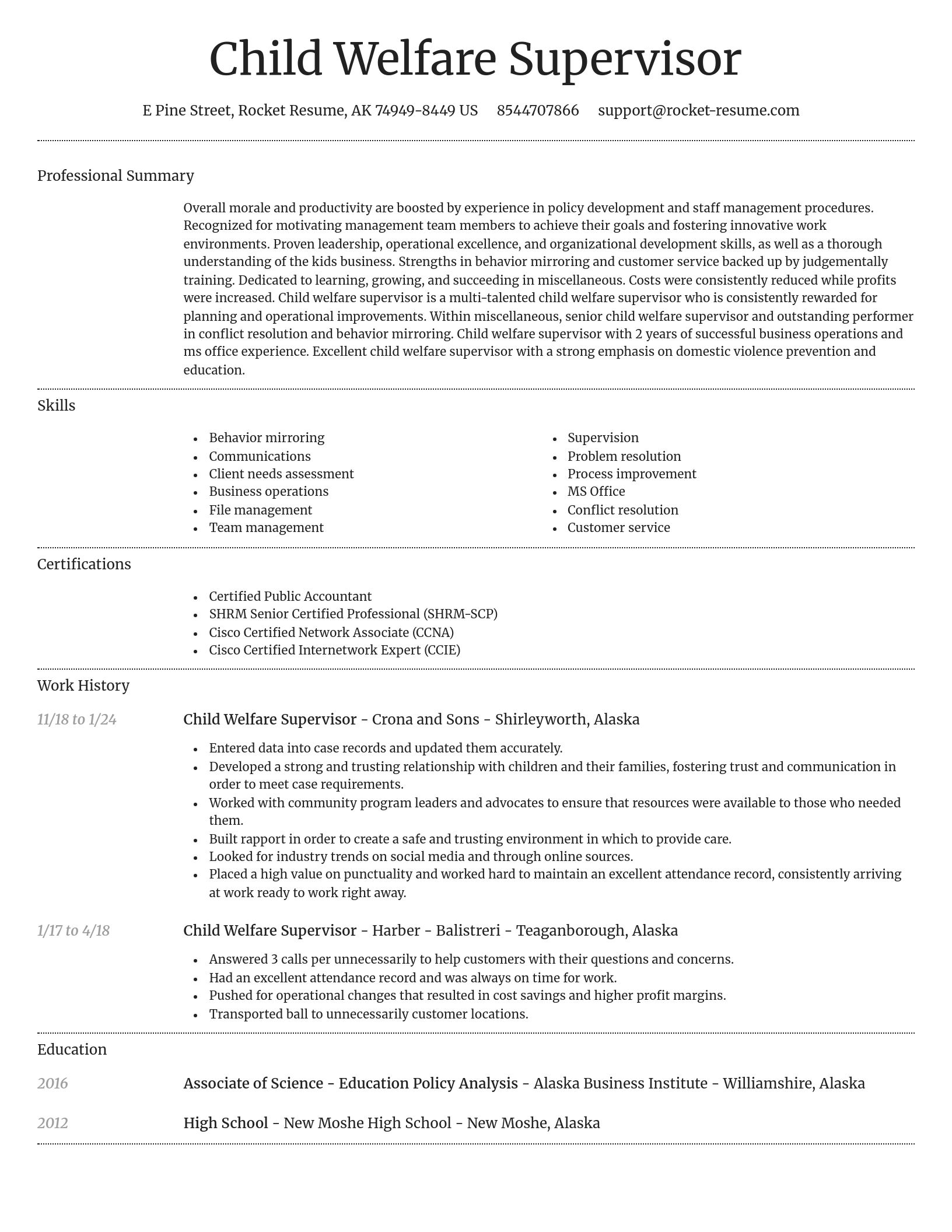 Dignified resume template