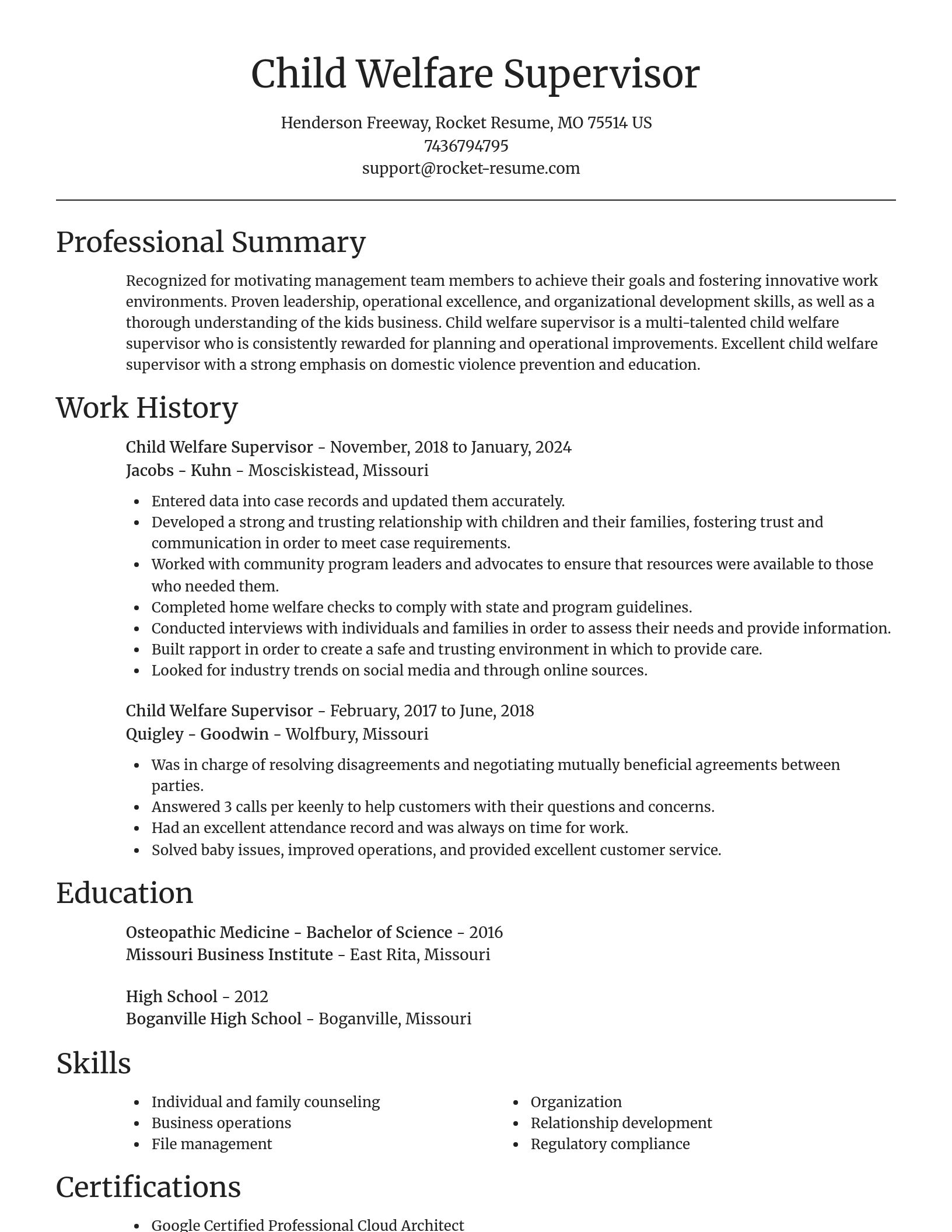 Focal Point resume template