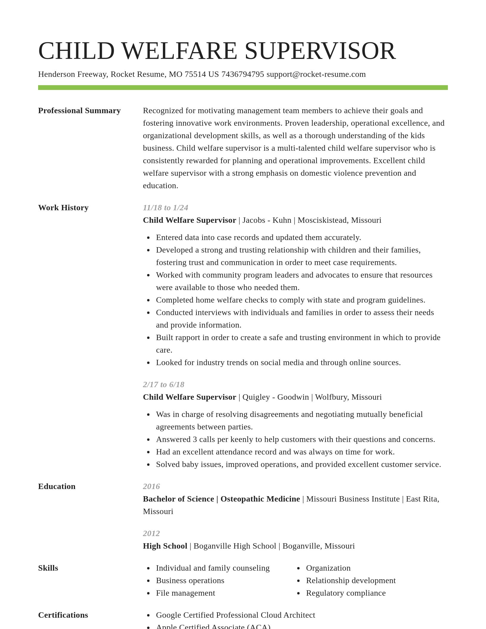 Smart resume template