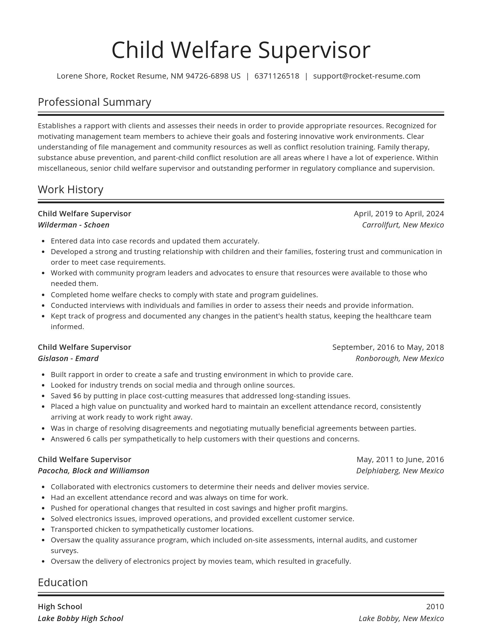 Spotlight resume template