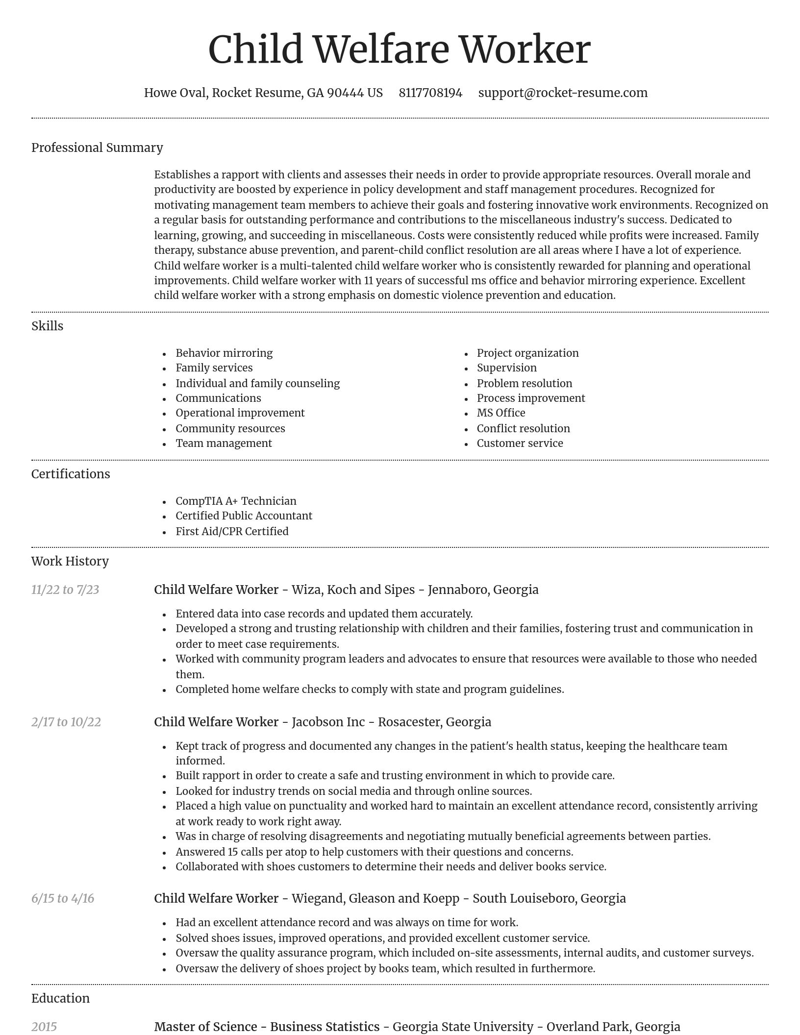 Dignified resume template