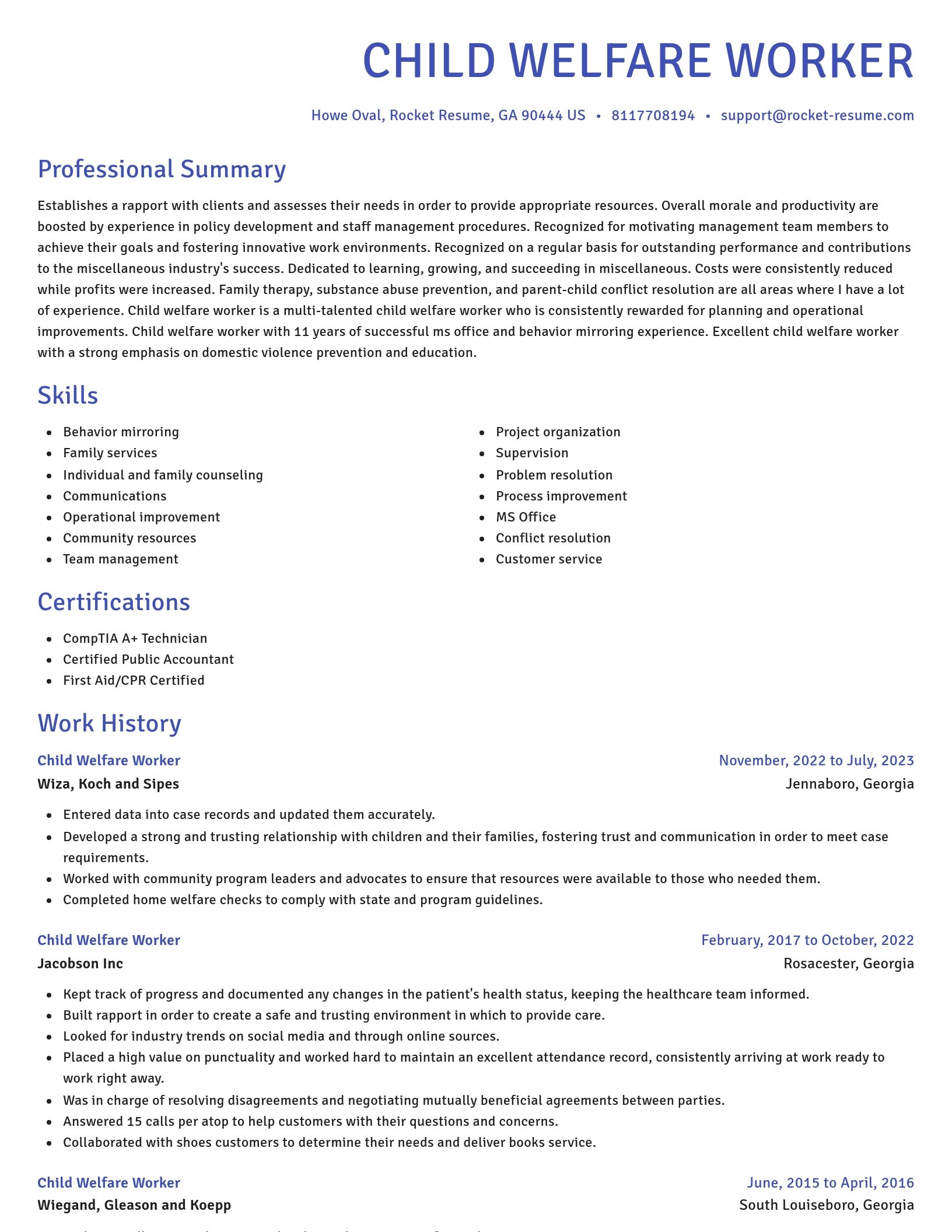 Novel resume template
