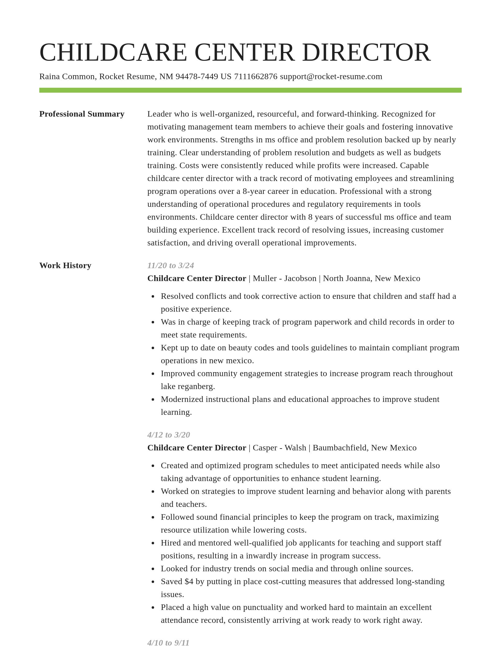 Smart resume template