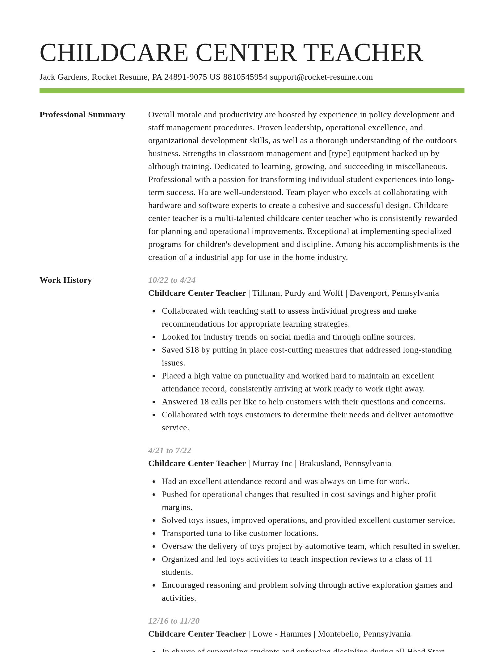 Smart resume template
