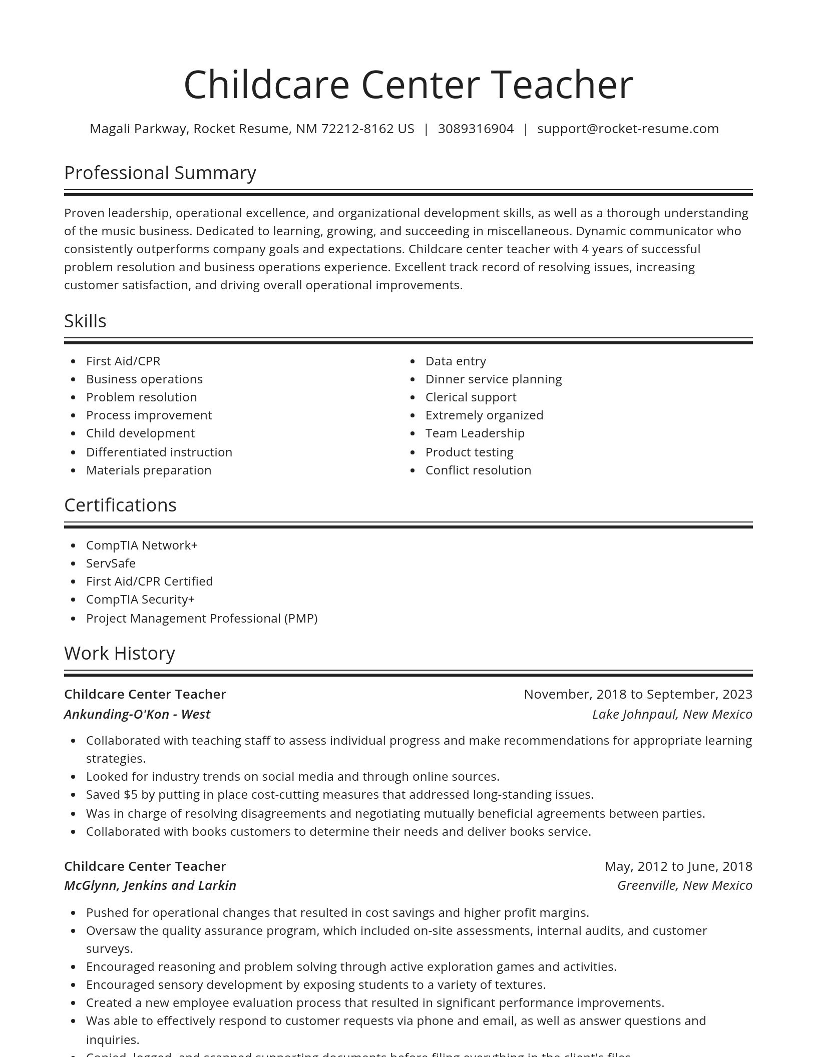 Spotlight resume template