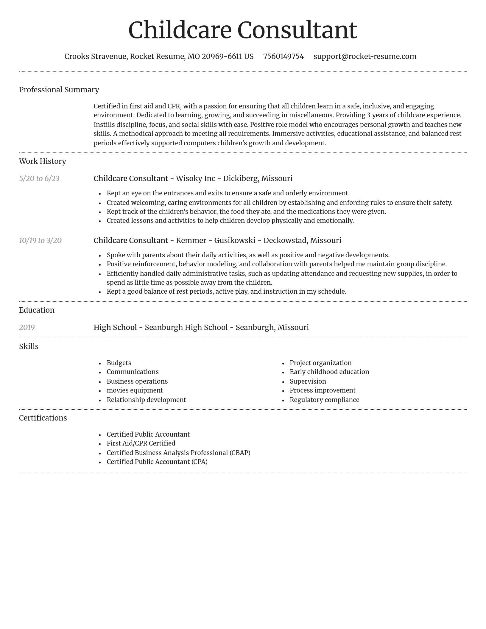 Dignified resume template