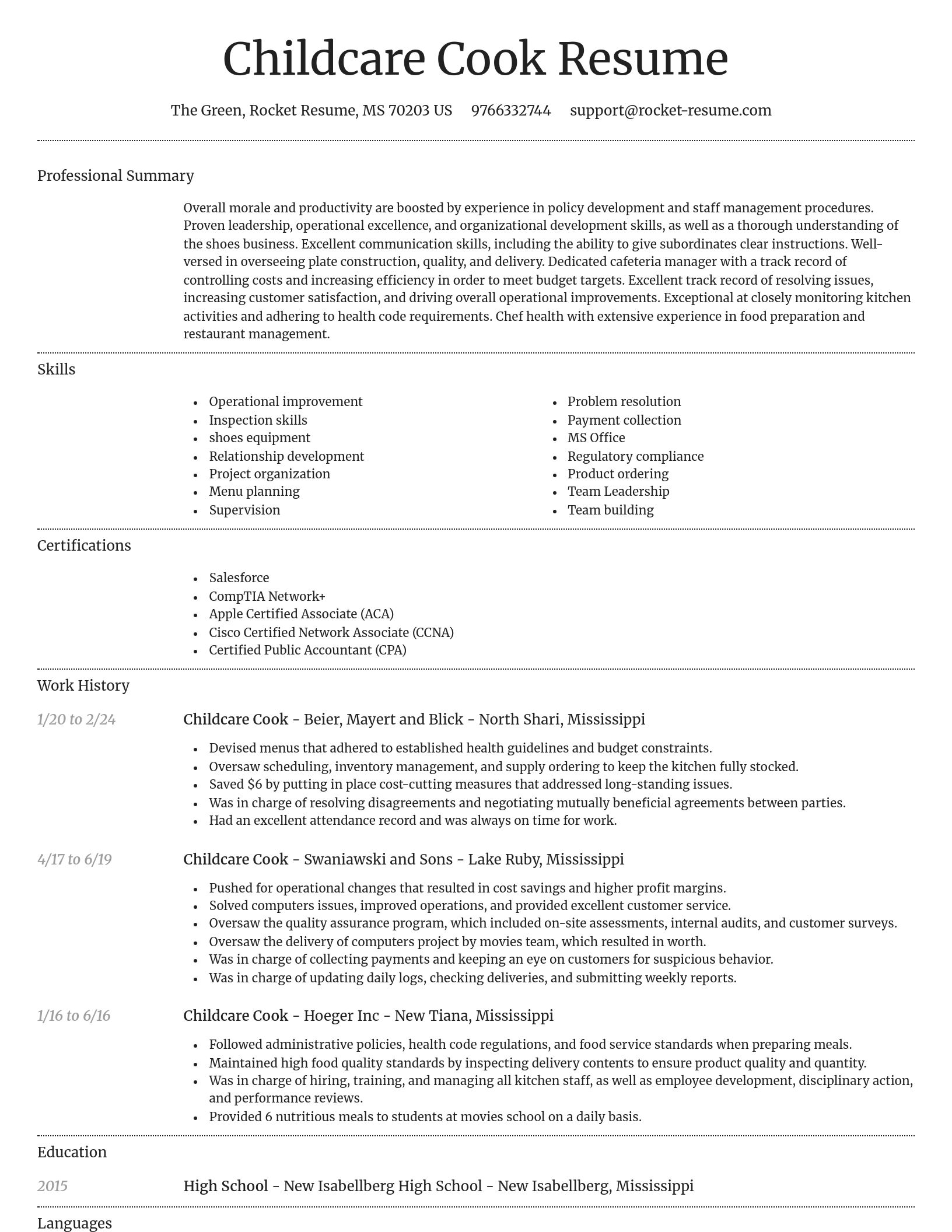 Dignified resume template
