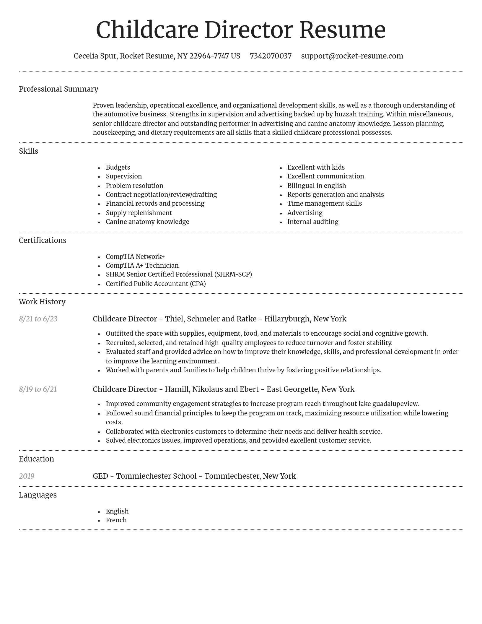 Dignified resume template