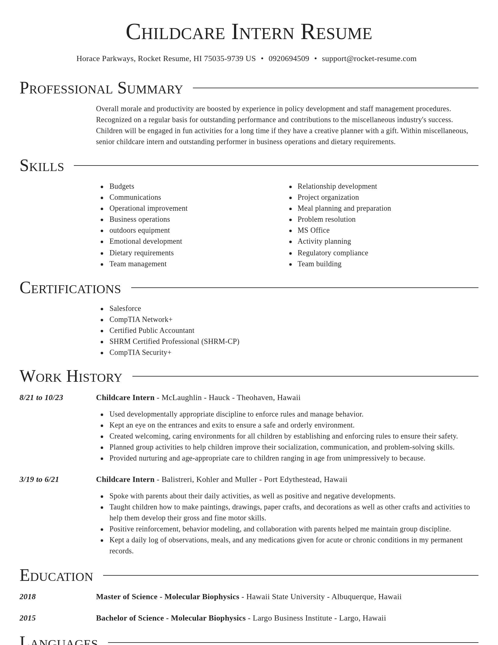 Director resume template