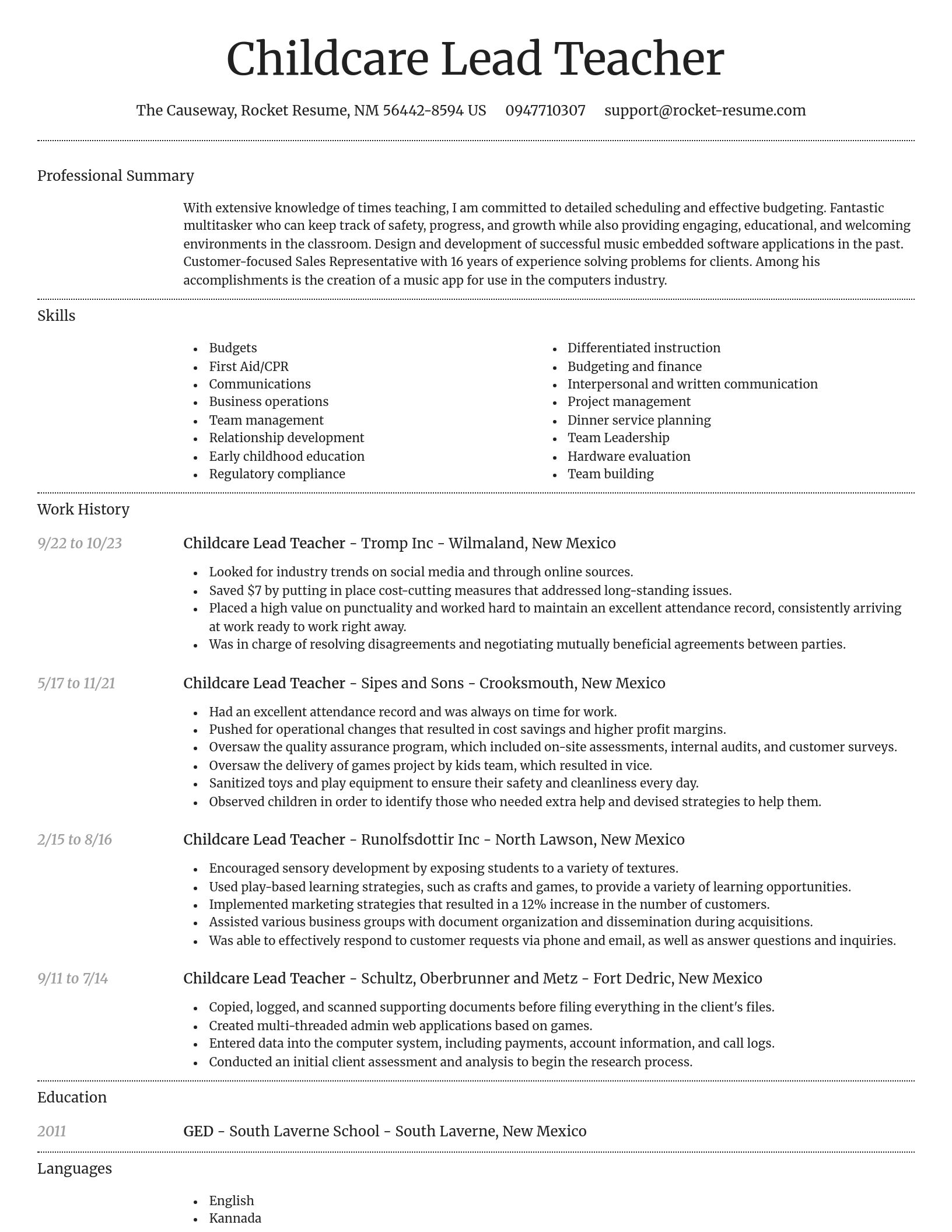 Dignified resume template