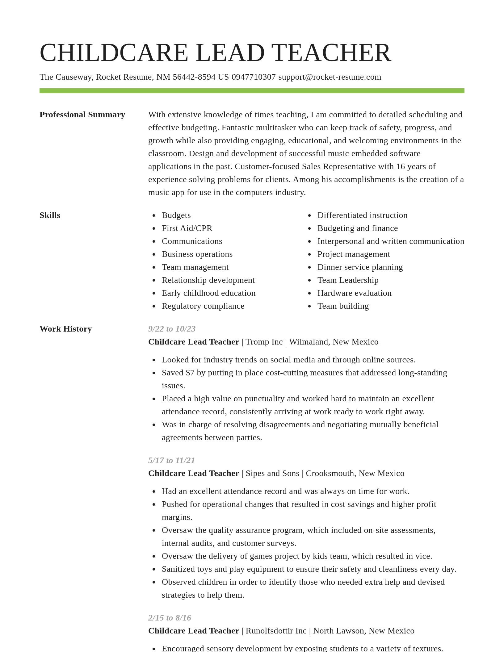 Smart resume template