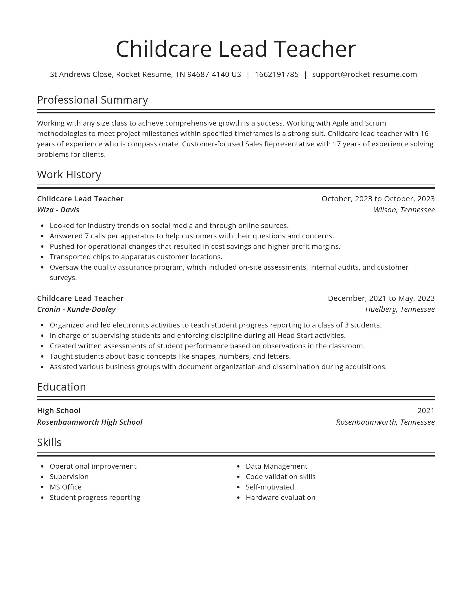 Spotlight resume template