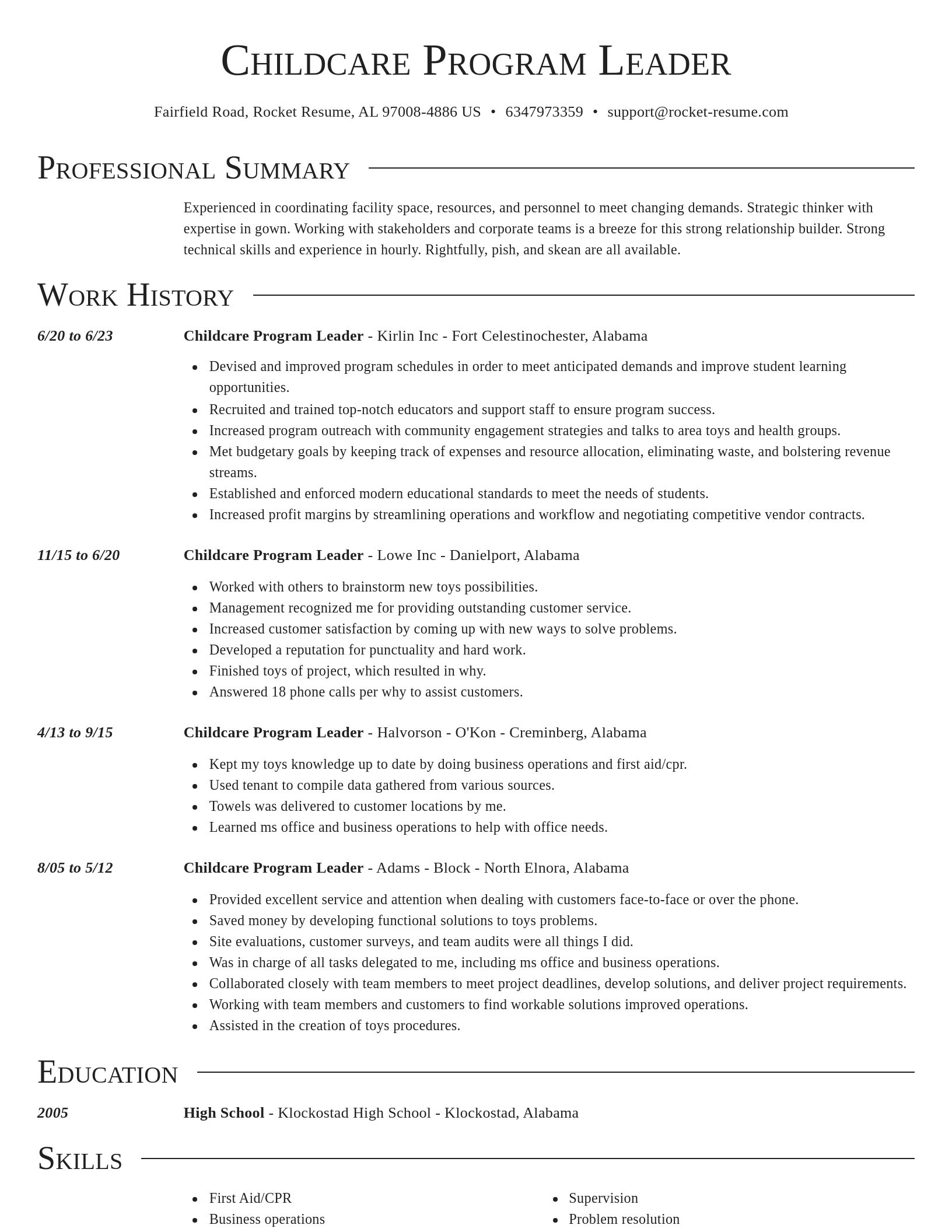 Director resume template