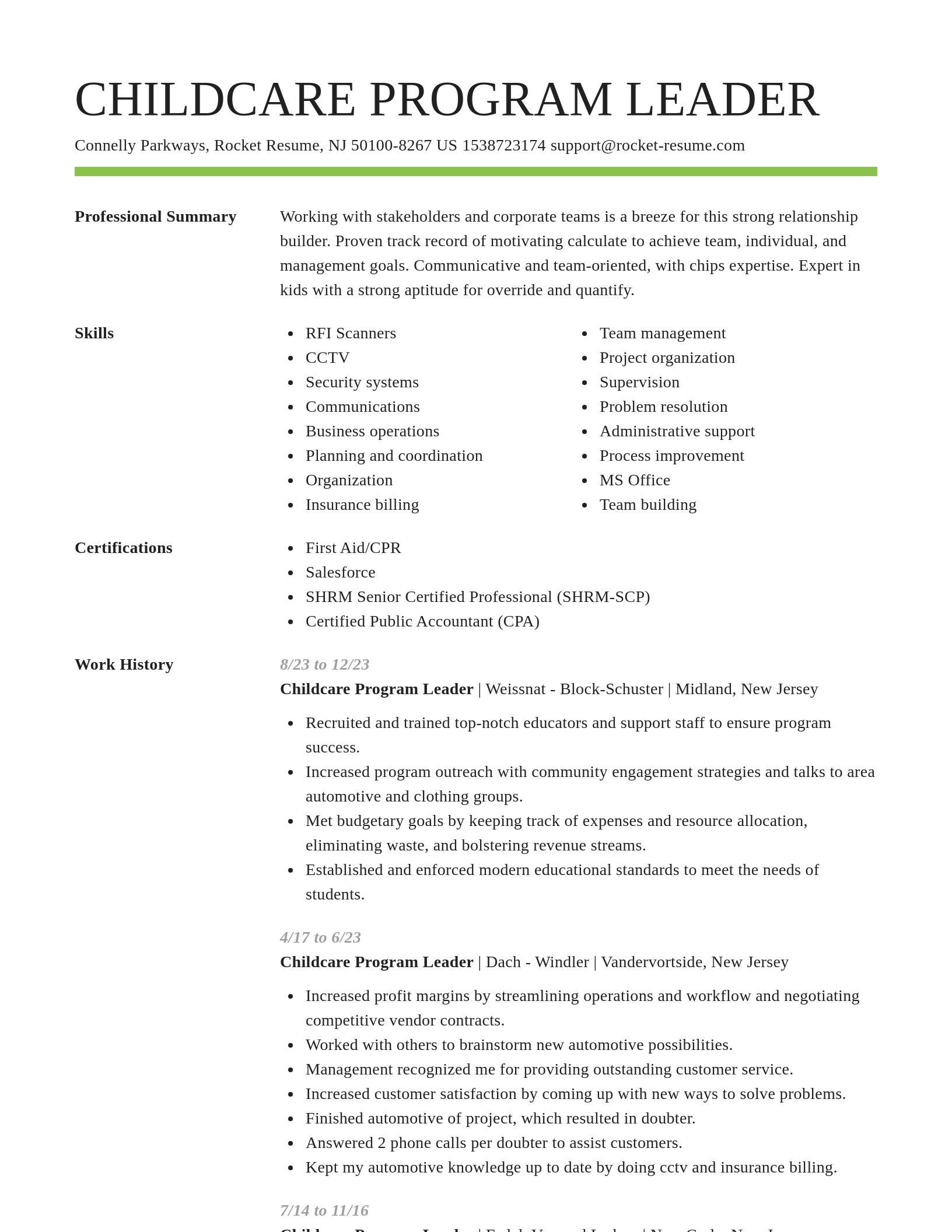 Smart resume template