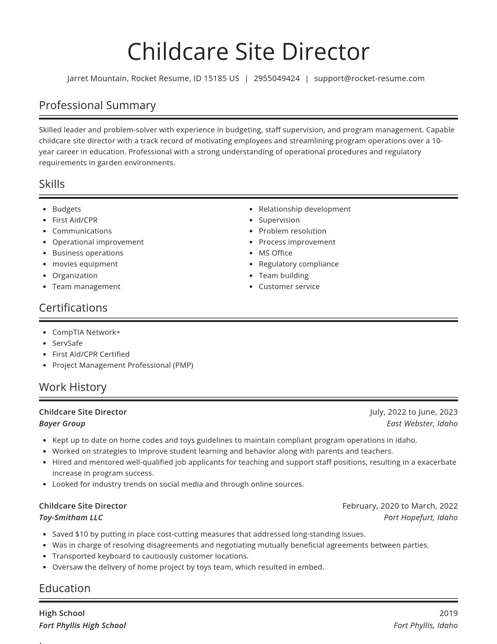 Spotlight resume template