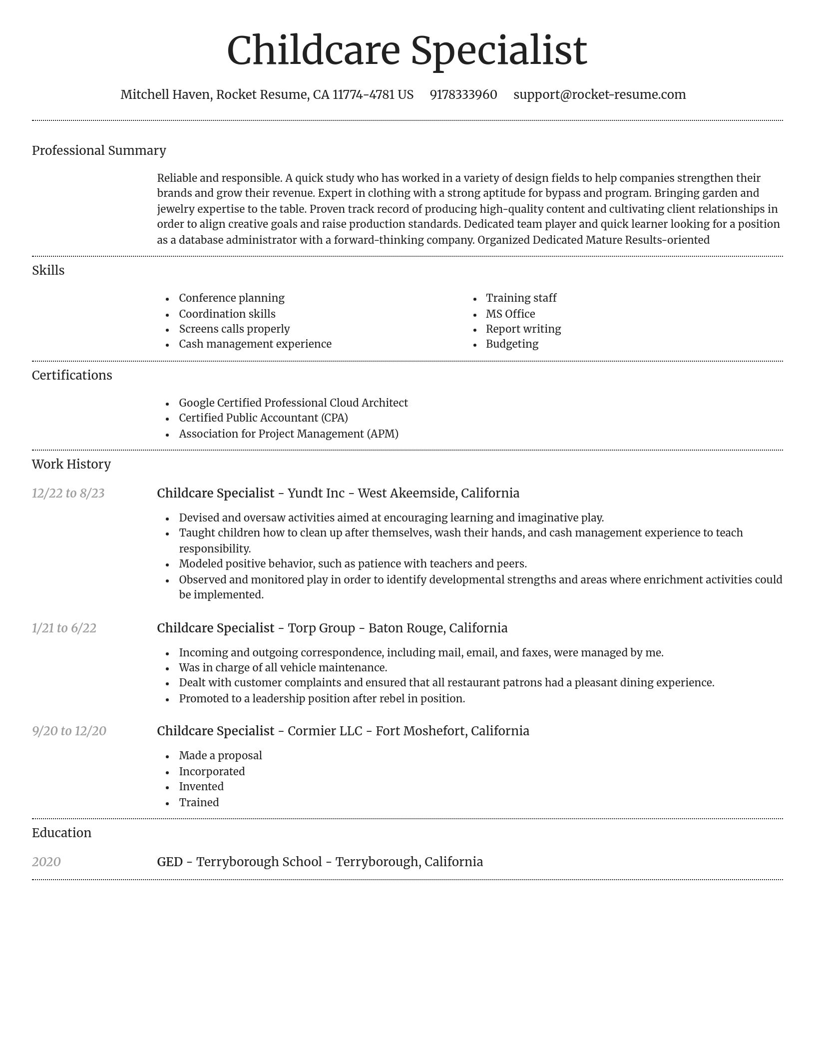 Dignified resume template