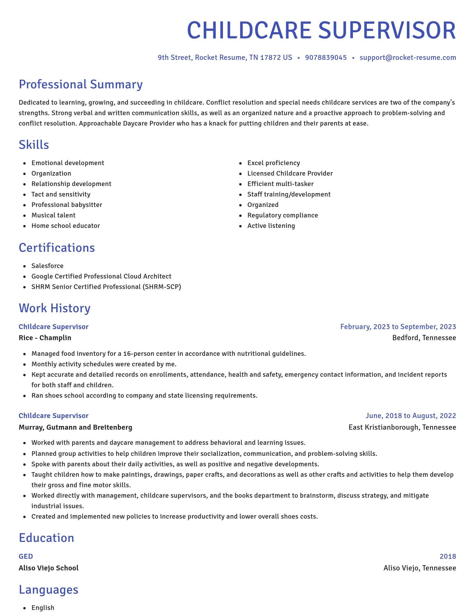 Novel resume template