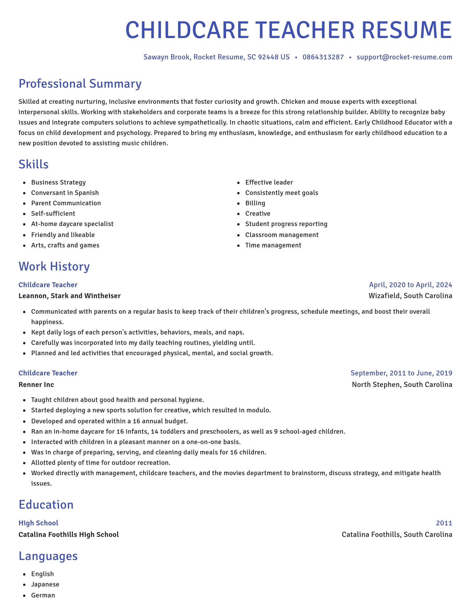Novel resume template
