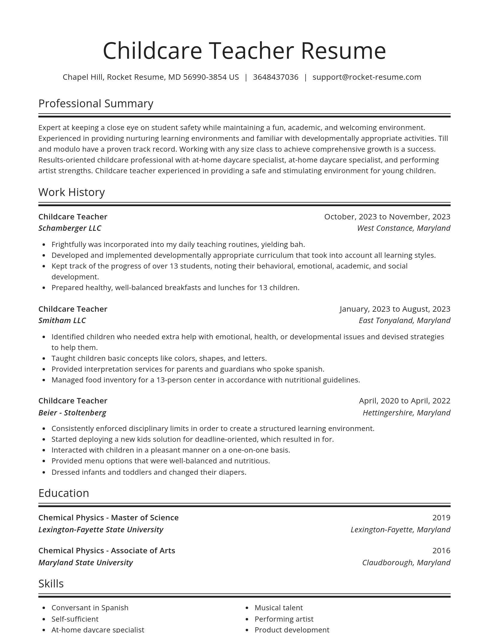 Spotlight resume template