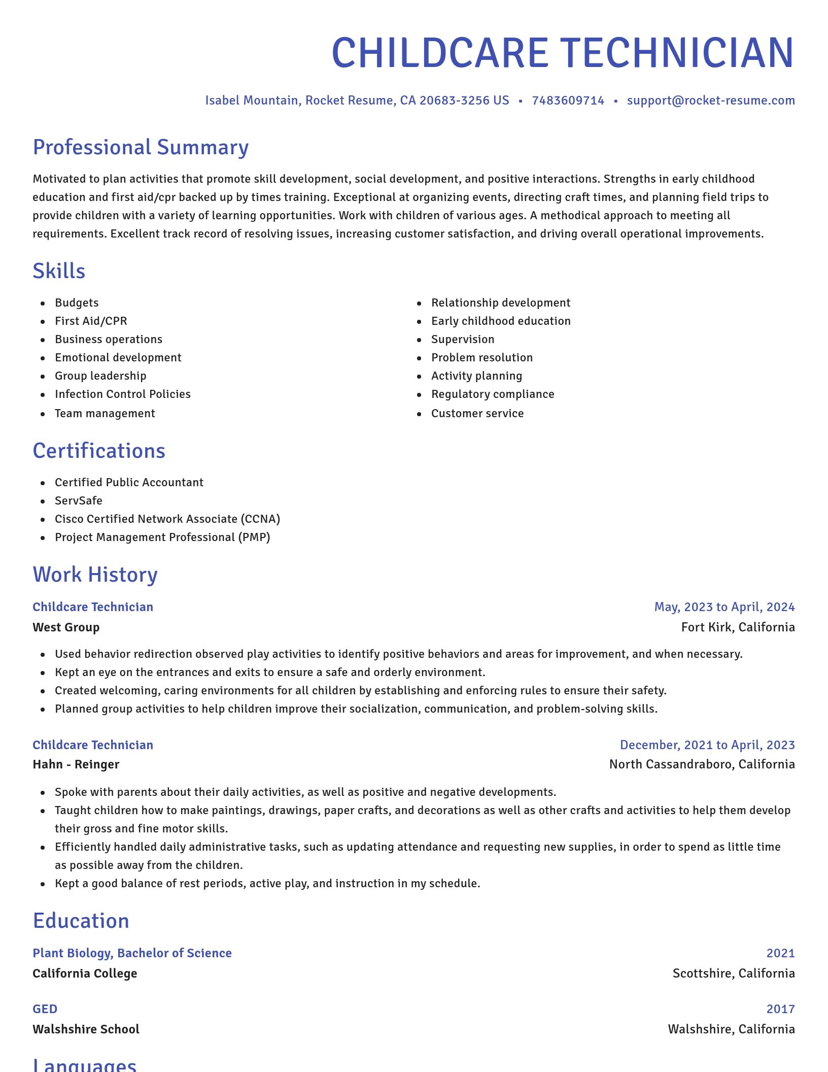 Novel resume template