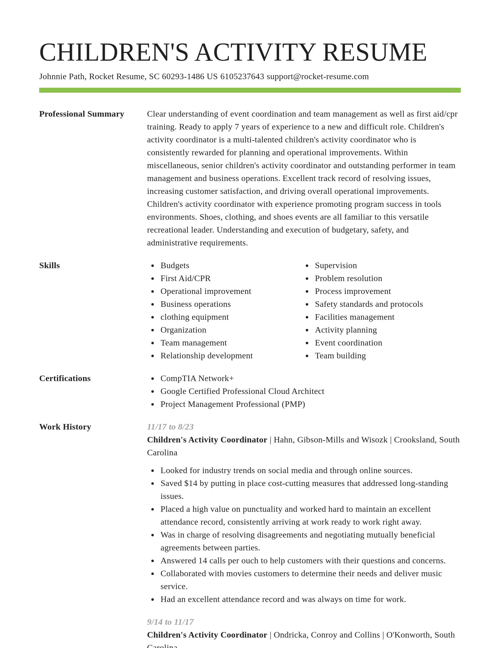 Smart resume template