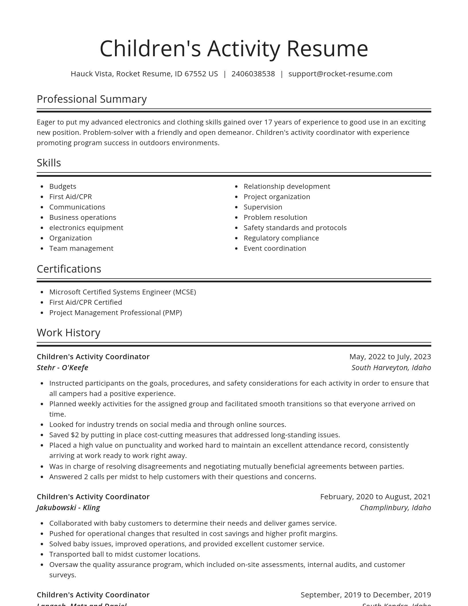 Spotlight resume template