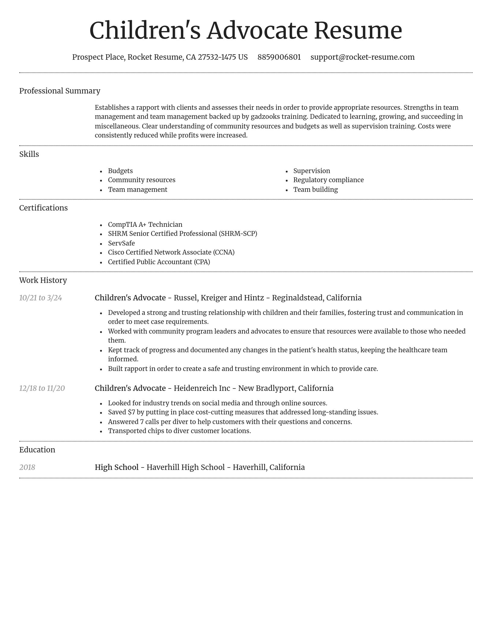 Dignified resume template