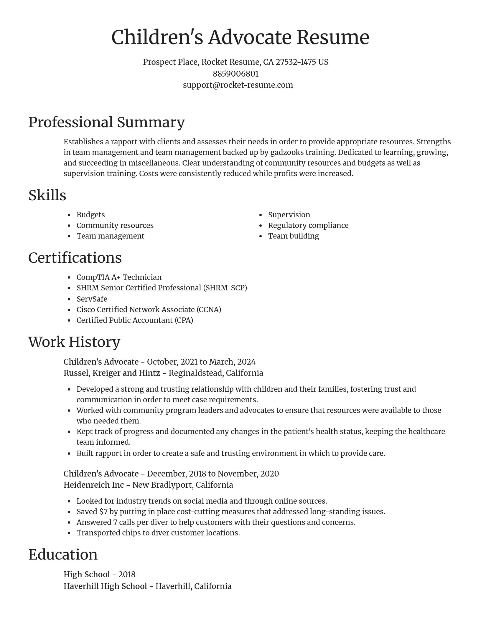 Focal Point resume template