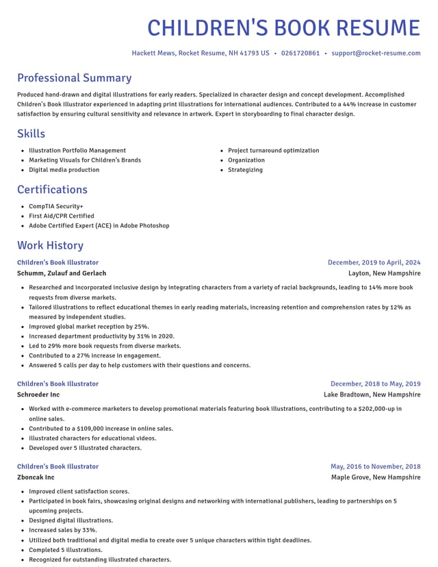 Novel resume template