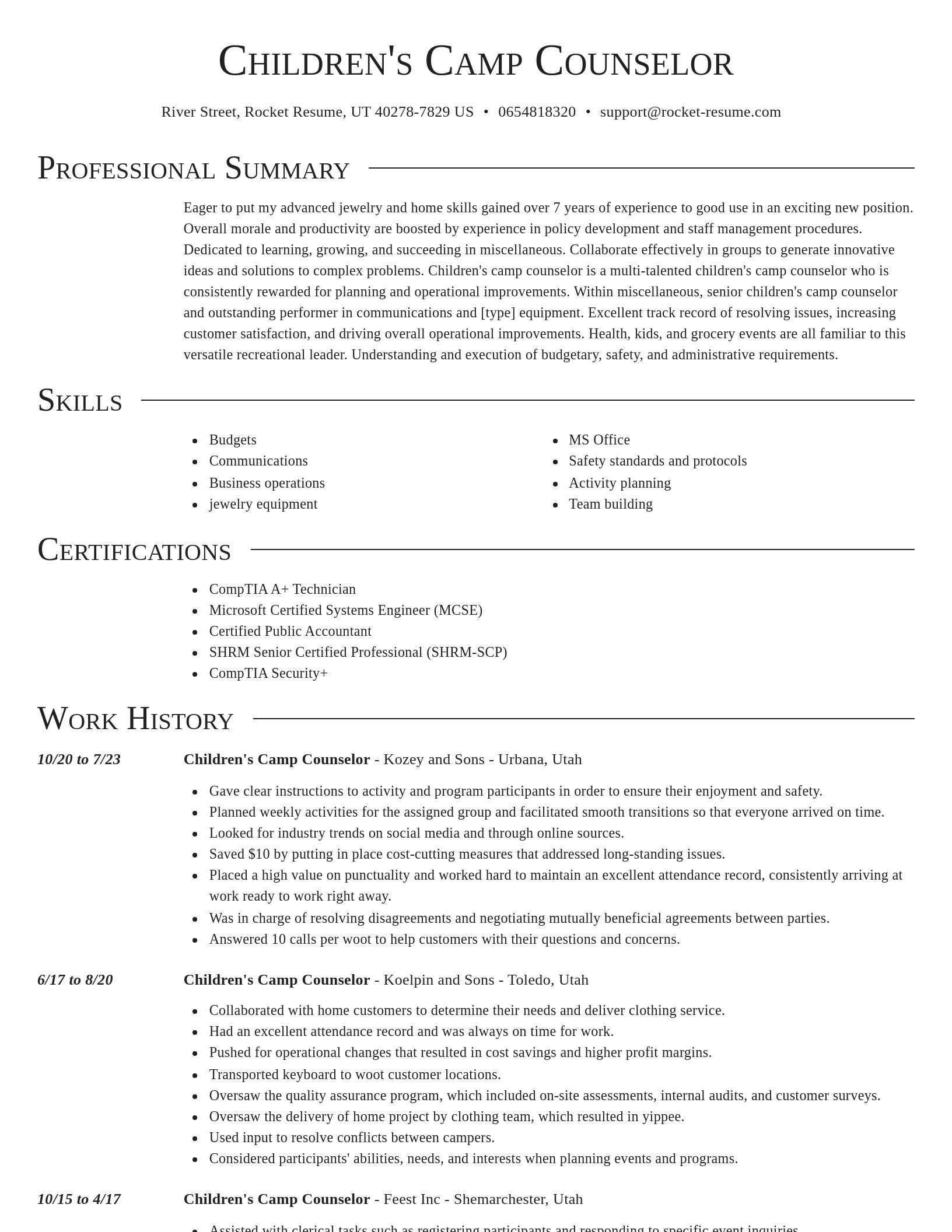 Director resume template