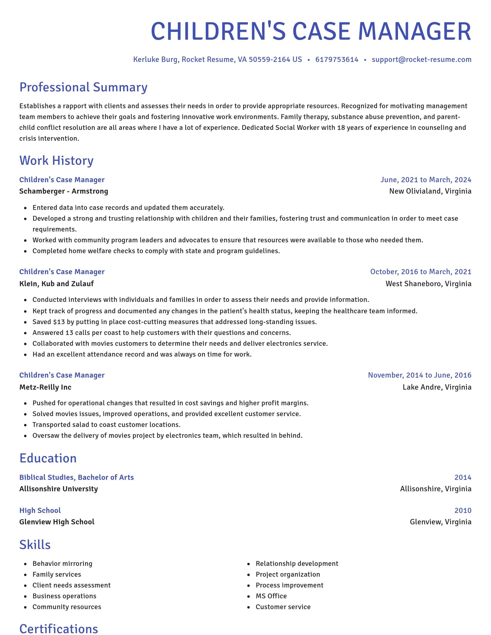 Novel resume template
