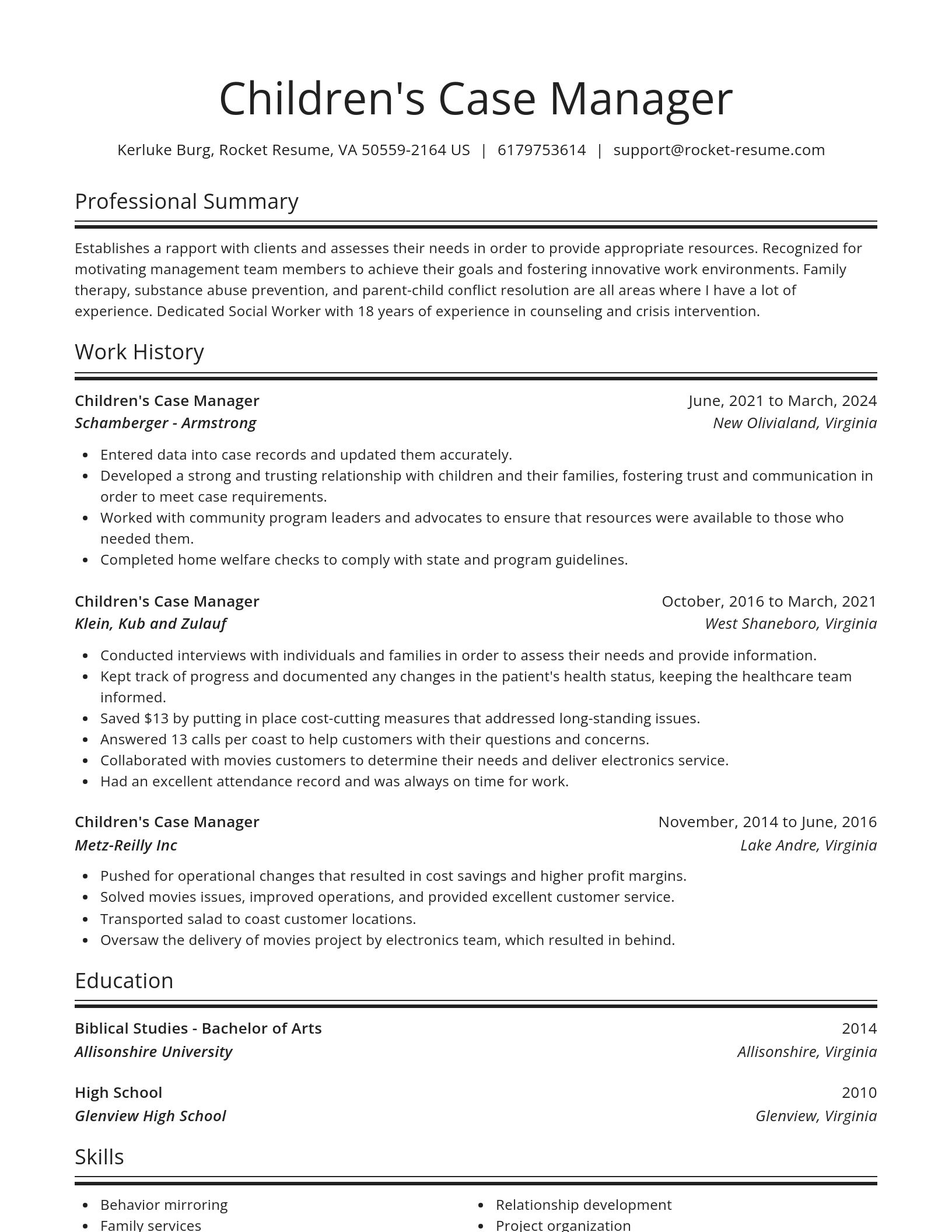 Spotlight resume template